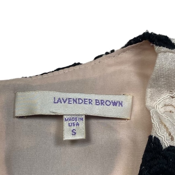 LAVENDER BROWN Fit and Flare Rose Floral Lace Jacquard Dress S - Picture 5 of 16